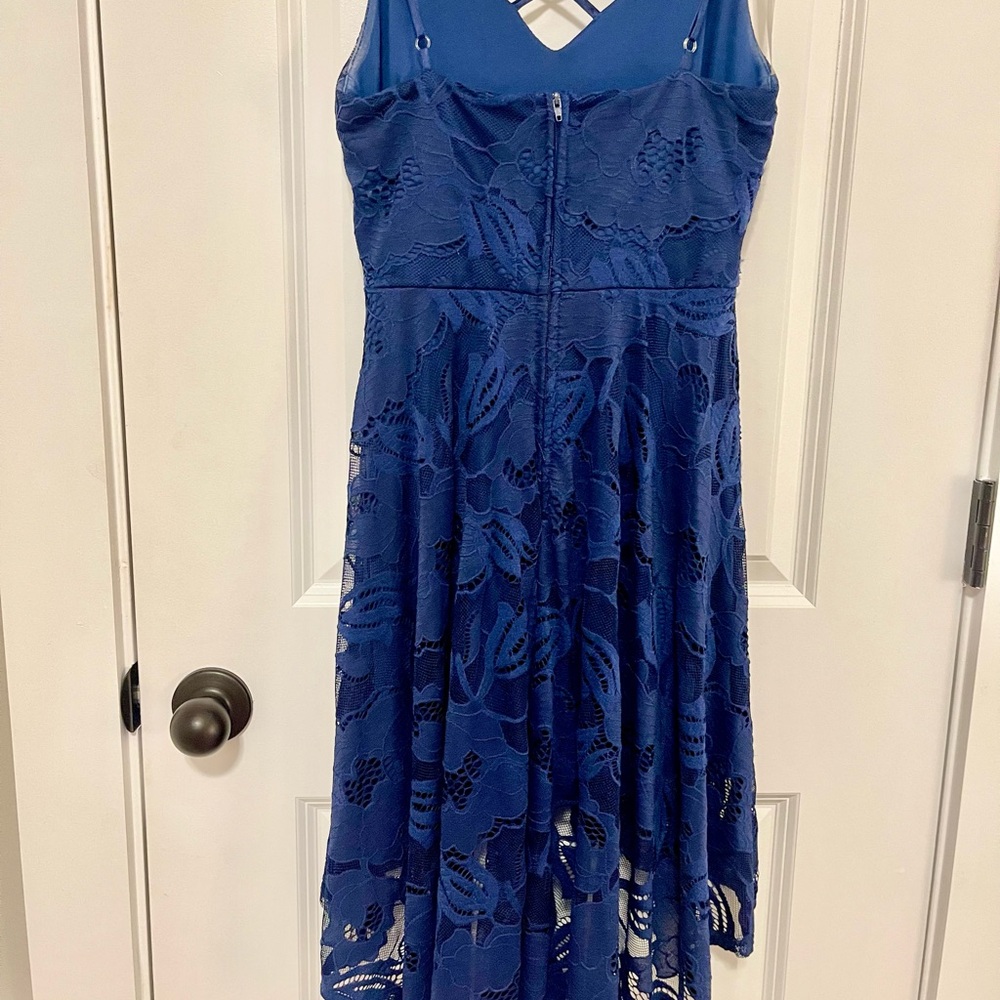 Teeze Me Royal Blue High Low Lace Dress - Picture 3 of 9